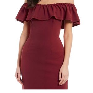 Off the shoulder knee length ruffle dress sz6